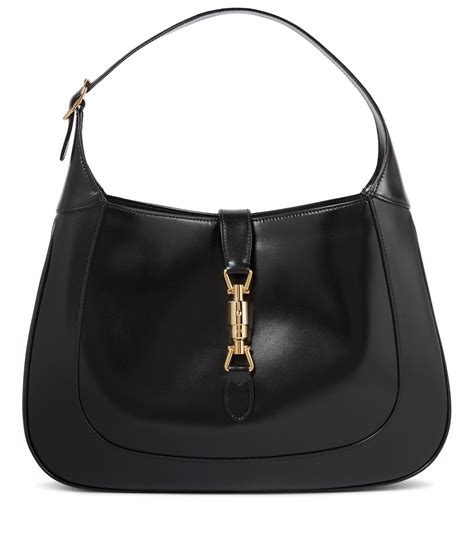 gucci jackie black leather shoulder bag|Gucci jackie 1961 transparent bag.